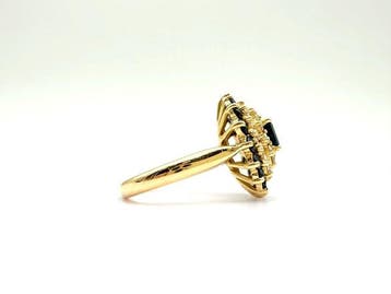 Cocktailring - 18 karaat Geel goud - 0.46ct. tw. Saffier -