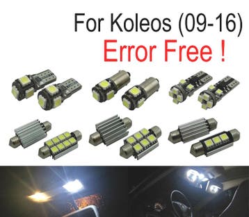 Kit 10 Ampoules Led Intérieur Pour Renault Koleos 09-16, Verzenden, Nieuw