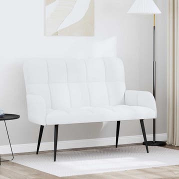 vidaXL 2-Zits Sofa Wit 115 x 61 x 87 cm Stof, Huis en Inrichting, Zetels | Zetels, Verzenden, Nieuw