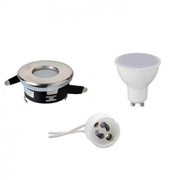 LED Spot Set 4W - Inbouw Ronde Spot Mat Chroom IP65 GU10 - H, Verzenden, Nieuw