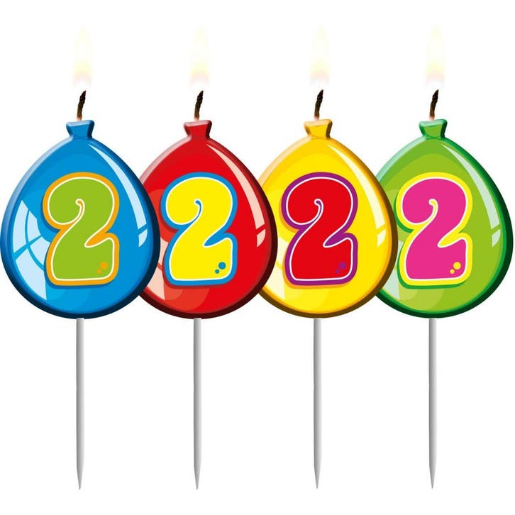 Kaars 2 Jaar Ballon 8cm, Hobby en Vrije tijd, Feestartikelen, Nieuw, Verzenden