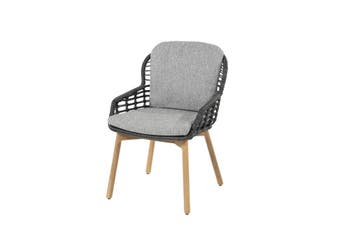 4 Seasons Outdoor Lugano tuinstoel teak - antraciet, Nieuw