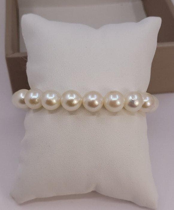 Sans prix de réserve - Bracelet Perles Akoya brillantes de, Handtassen en Accessoires, Antieke sieraden