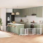 vidaXL Hondenhek inklapbaar met deur 15 panelen 750cm, Verzenden, Nieuw