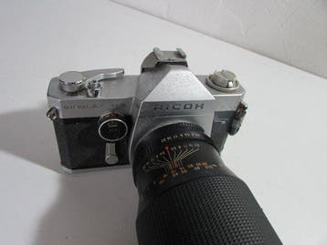 Ricoh, Rikenon, Chinon Singlex TLS + 50mm + 200mm + acc. |, Audio, Tv en Foto, Fotocamera's Analoog, Nieuw