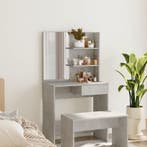vidaXL Kaptafel met spiegel 74,5x40x141 cm betongrijs, Verzenden, Nieuw