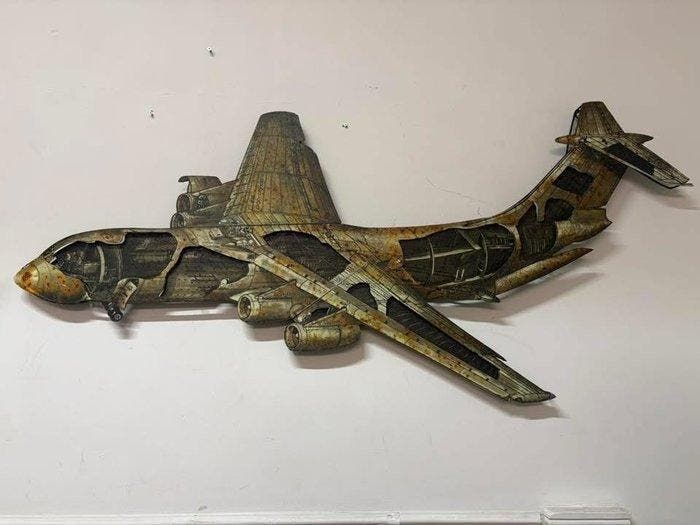 Metalen vliegtuig als wanddecoratie - Reclamebord - Metaal, Kinderen en Baby's, Speelgoed | Overig