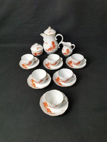 Meissen - Ming Dragon - Servizio da moka per 6 persone - 1., Antiek en Kunst