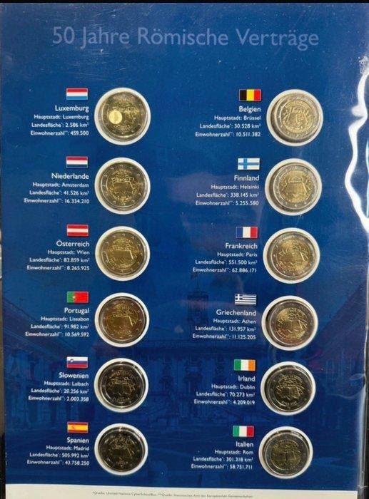 Europa. 2 Euro 2007 Treaty of Rome (12 coins) (Zonder, Timbres & Monnaies, Monnaies | Europe | Monnaies non-euro