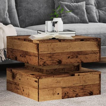 vidaXL Salontafel met LED-verlichting 50x50x40 cm oud, Huis en Inrichting, Tafels | Salontafels, Verzenden, Nieuw