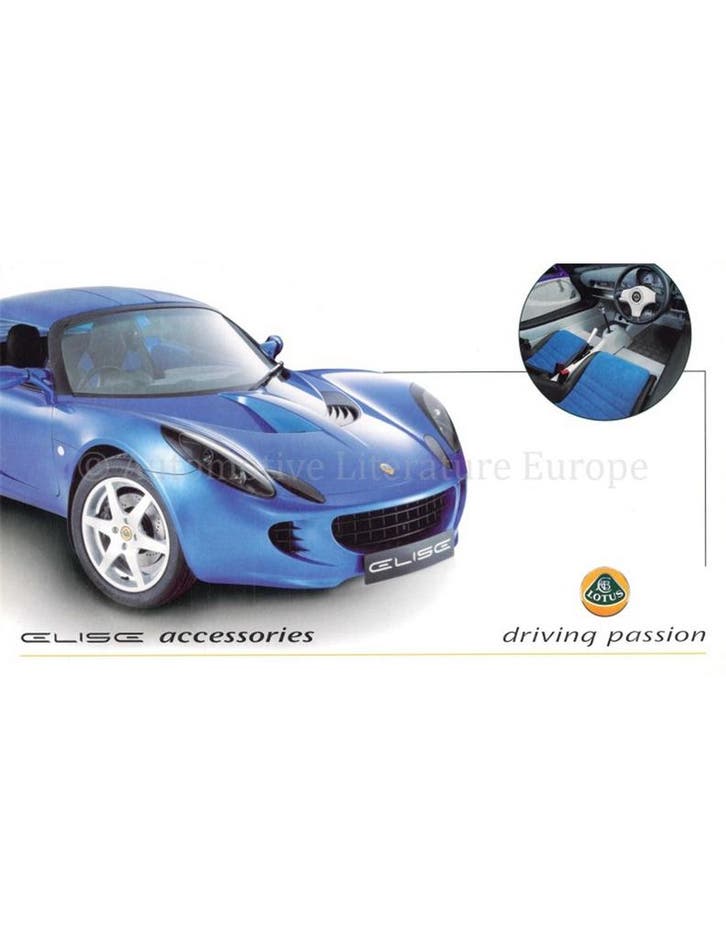 2001 LOTUS ELISE ACCESSOIRES BROCHURE ENGELS, Livres, Autos | Brochures & Magazines