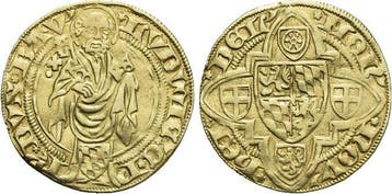 Goud-gulden o Jahr 1422 Pfalz-kurlinie Ludwig Iii 1410-1436, Verzenden