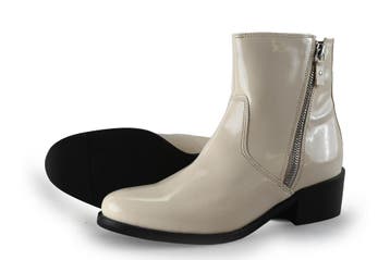 19v69 Italia Enkellaarzen in maat 37 Wit, Kleding | Dames, Verzenden, Wit, Lage of Enkellaarzen, Zo goed als nieuw