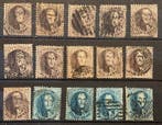 Belgique 1863 - Leopold Ier - Sélection de médaillons dentés, Postzegels en Munten, Gestempeld