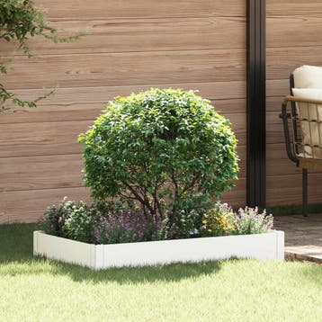 vidaXL Gazonrand 100 x 60 x 20 cm Staal Wit, Verzenden, Nieuw