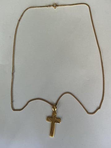 Collier avec pendentif - 18 carats Or jaune - Croce