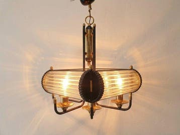 Plafondlamp - Metaal, Messing, Glas