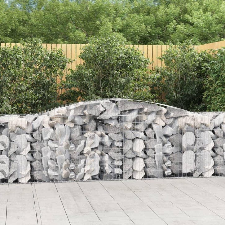 vidaXL Schanskorf gewelfd 400x50x80/100 cm gegalvaniseerd, Tuin en Terras, Bloempotten, Nieuw, Verzenden