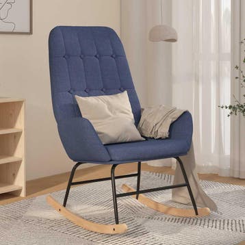 vidaXL Schommelstoel stof blauw, Verzenden, Nieuw