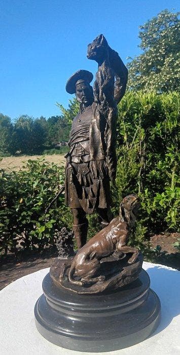 naar p.j mene - sculptuur, xl beeld Schotse jager jachthond