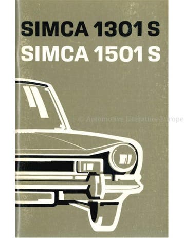 1975 SIMCA 1301 S | 1501 S INSTRUCTIEBOEKJE NEDERLANDS