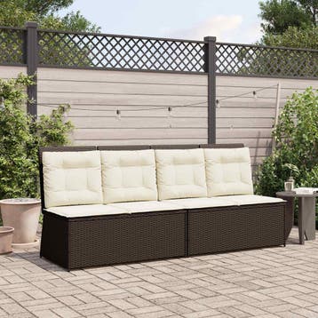 vidaXL Tuinbank Bruin poly rattan, Verzenden, Nieuw