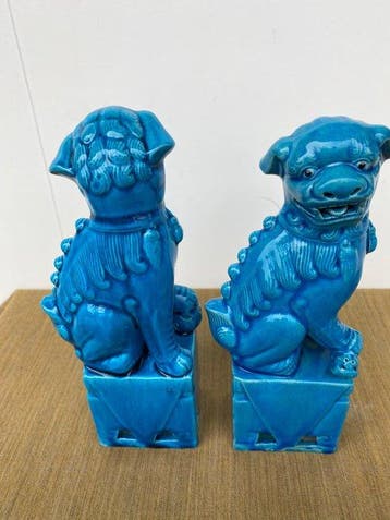 Figuur - honden foo of leeuw, Antiek en Kunst