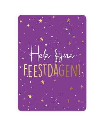 Wenskaart A6 Paars Hele Fijne Feestdagen (A6 wenskaarten), Ophalen of Verzenden, Nieuw