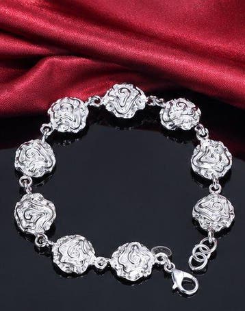 Zonder minimumprijs - Armband Zilver - Armband met rozen
