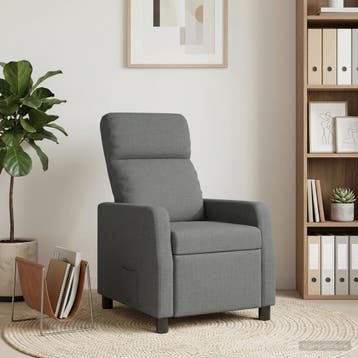 vidaXL Recliner Donkergrijs Stof, Huis en Inrichting, Fauteuils, Verzenden, Nieuw