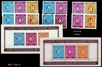 Geallieerde bezetting - Duitsland 1946/1949 - Bizone-blokken, Gestempeld