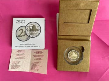 Vaticaan. 2 Euro 2025 Michelangelo Proof (Zonder
