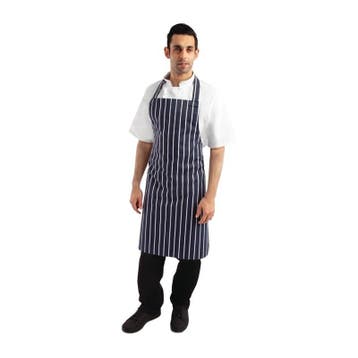 Whites halterschort blauw-wit gestreept | Polyester/Katoen, Verzenden, Nieuw in verpakking