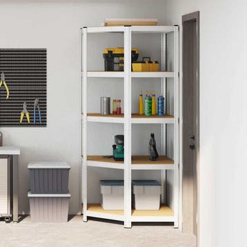 vidaXL Hoekplank met plank Zilver 90 x 90 x 198 cm Bewerkt, Verzenden