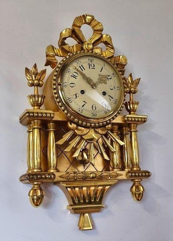 Zegar Kartel - FHS - Franz Hermle & Sohn Uhrenfabrik - Bois, Antiquités & Art, Antiquités | Horloges
