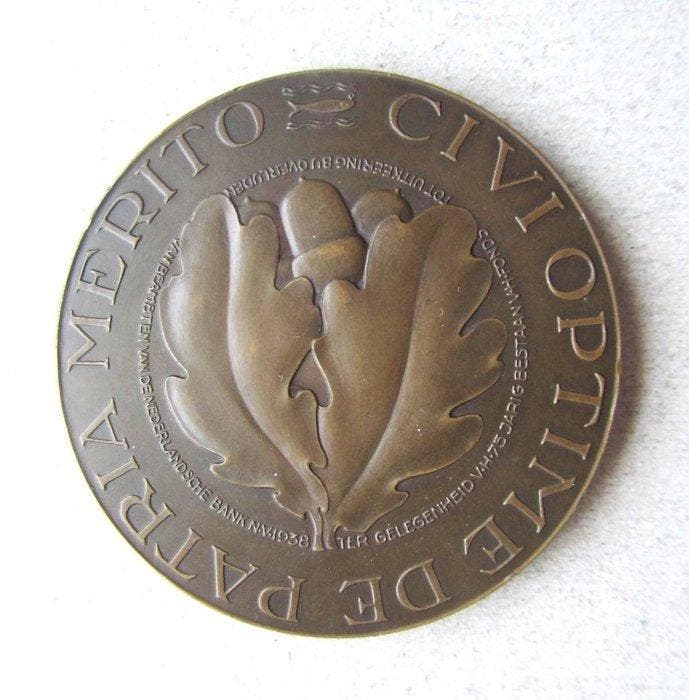 Nederland. Medal Mr G. Vissering / 75-jarig bestaan Fonds, Postzegels en Munten, Munten en Bankbiljetten | Toebehoren