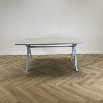 vergadertafel - kantinetafel , 160x120 cm, licht grijs, Bureau