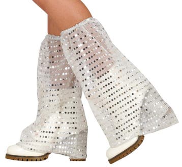 Zilveren Beenwarmers Pailletten Stof Organza, Verzenden