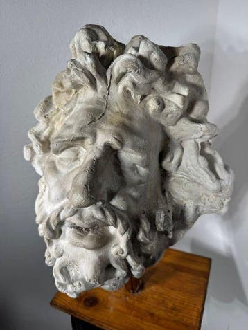 sculptuur, Scultura antica Testa Laoconte maschera gesso -