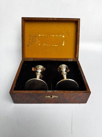 Pair of Antique Solid 925 Sterling Silver Candlesticks with