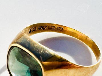 Ring - 18 karaat Geel goud - 3.45ct. tw. Toermalijn, Handtassen en Accessoires, Ringen, Nieuw