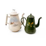 Koffiepot (2) - Emaille, Staal - Emaille koffiepot, Antiek en Kunst