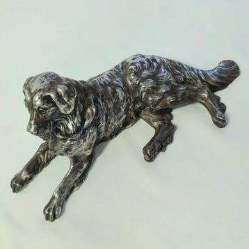 J.P. Kayser & Sohn - sculptuur, Retriver - 10 cm - Nysilver,