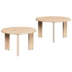 vidaXL Salontafel 2 pcs Naturel Massief grenenhout, Verzenden, Nieuw
