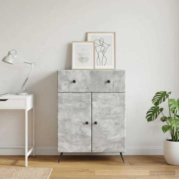 vidaXL Dressoir Betongrijs 66 x 34,5 x 90 cm Bewerkt hout, Verzenden, Nieuw