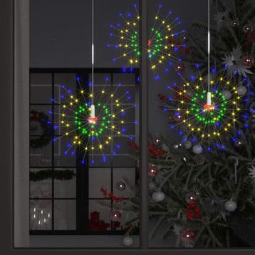 vidaXL 2 st Kerstverlichting vuurwerk 280 LEDs 20 cm, Verzenden, Nieuw