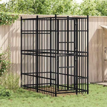 vidaXL Hondenkennel 1,84 m² staal, Dieren en Toebehoren, Verzenden, Nieuw