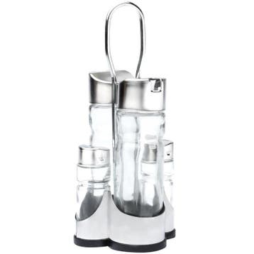 Menage | RVS/Glas | 4-delig | 110x106x218(h)mm Comas, Verzenden