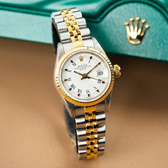 Rolex - Lady-Date Two-Tone Jubilee Roman Numerals - 69173 -, Handtassen en Accessoires, Horloges | Heren