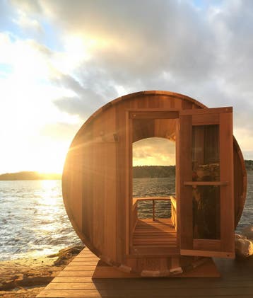 Barrel sauna | Houtgestookte of elektrische buitensauna, Sport en Fitness, Sauna, Ophalen of Verzenden, Nieuw, Fins of Traditioneel